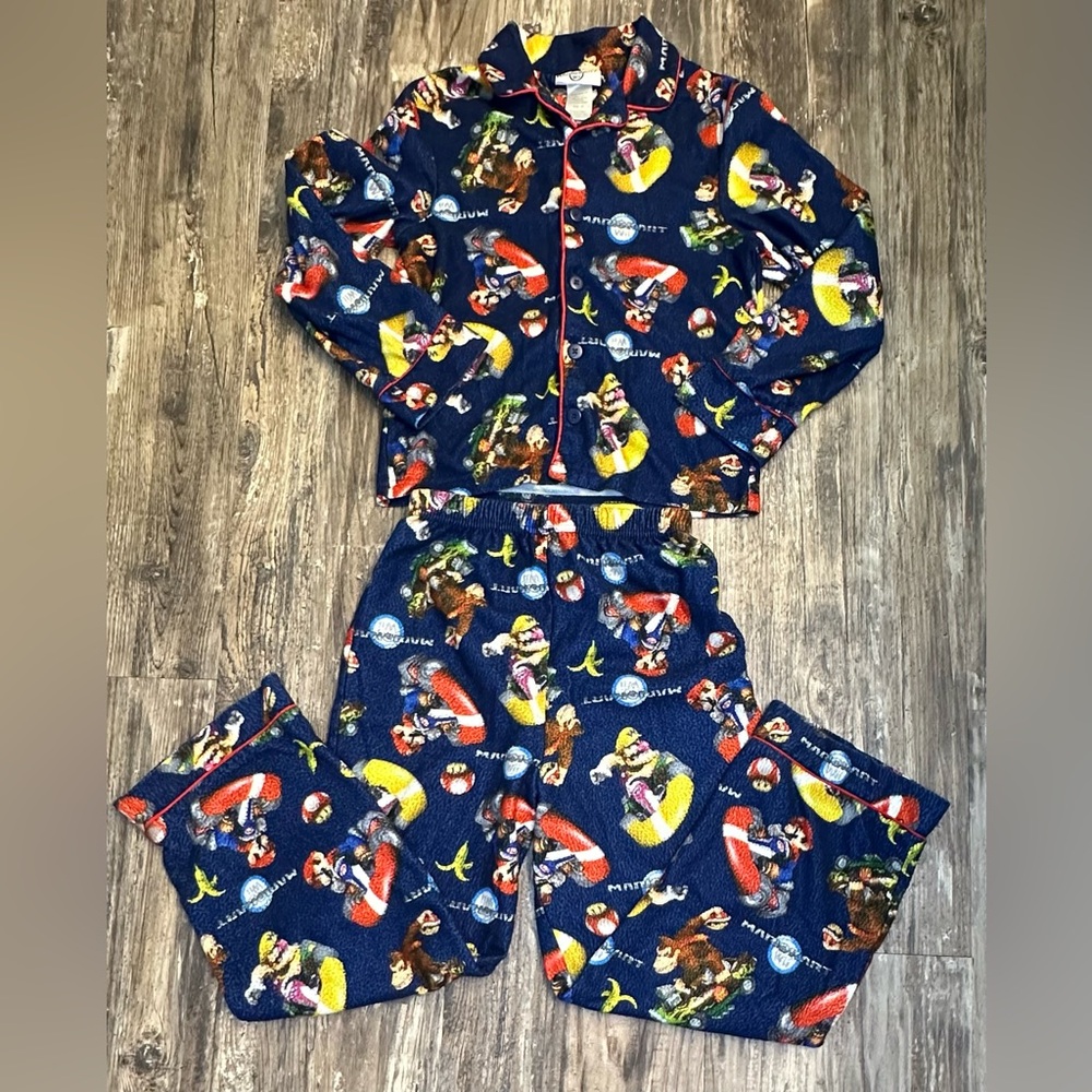Mario Kart Wii 2 piece winter pajama set boys 10